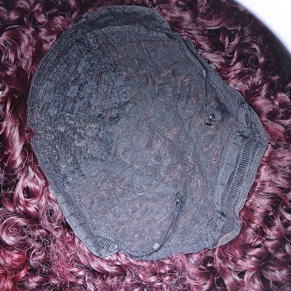 Black Wine Ombre Curly Wig - Picture 5 of 5